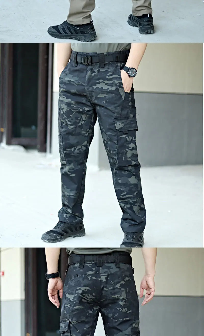 New Tactical Work Pants Men Outdoor Cargo Trousers Multi-pocket Waterproof Pant Autumn Spring Outdoor Workwear Hiking Trousers